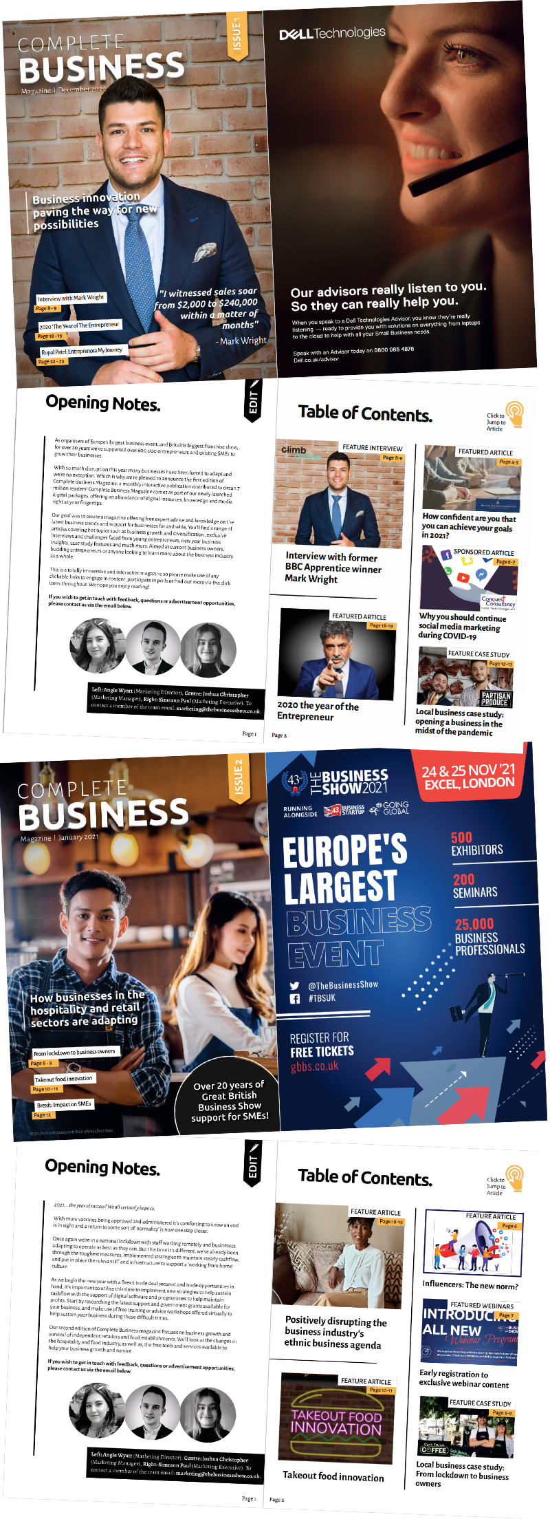 Complete Business e-magazine vertical image waterfall preview